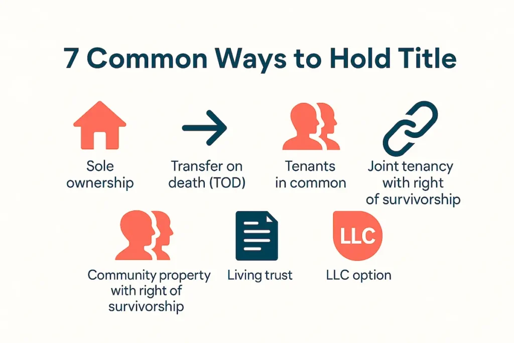 7 ways to hold title in california infographic